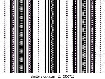 Traditional Folk Sadu Arabian Hand Weaving Pattern_Black&white