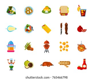 Traditional food icon set