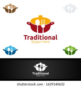 Traditional Food Logo for Restaurant or Cafe
