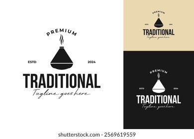 Traditional food tajine logo design vector template illustration