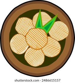 Traditional Food Vector For Children Book Illustration. A Simple Vector Design