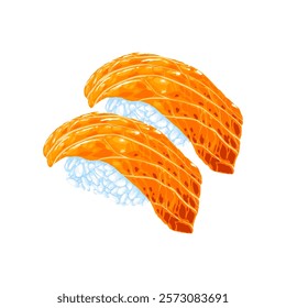 traditional food vector with orange salmon