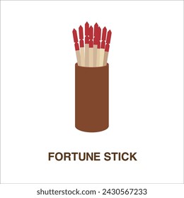 Traditional fortune telling stick in Chinese temple. Translation: Traditional Fortune Telling in Chinese Temples