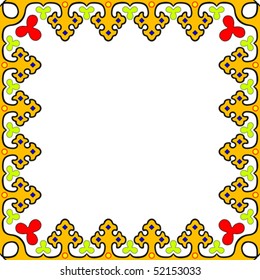 traditional frame against white background, abstract vector art illustration