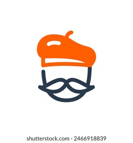 Traditional French Beret Hat Vector Icon Illustration