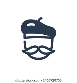 Traditional French Beret Hat Vector Icon Illustration