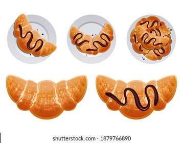 Traditional french croissant vector design illustration isolated on white background