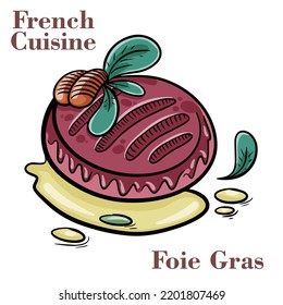 Traditional french foie gras on white background.