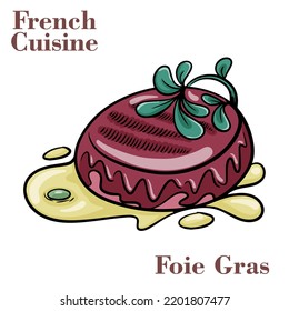 Traditional french foie gras on white background.