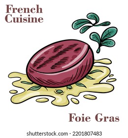 Traditional french foie gras on white background.