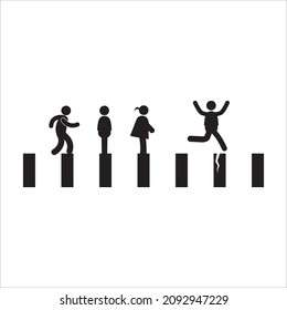 traditional game illustration vector design with stick people