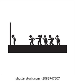 traditional game illustration vector design with stick people