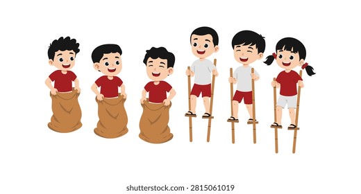 Traditional games indonesian illustration Bundle