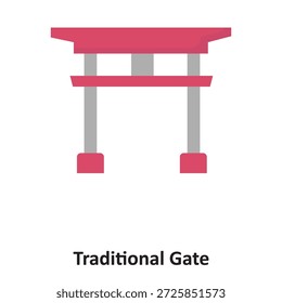Icono tradicional del Vector de la puerta que puede modificar o editar fácilmente

