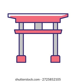 Icono tradicional del Vector de la puerta que puede modificar o editar fácilmente

