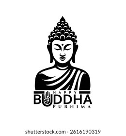 Traditional gautam budha hand drawn style for happy vesak day or buddha purnima greeting