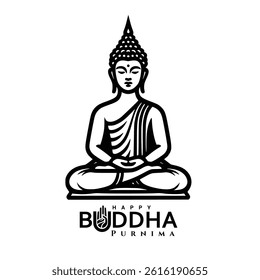 Traditional gautam budha hand drawn for vesak day buddha purnima greeting