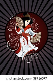 traditional geisha tattoo background