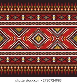 Traditionelles geometrisches abstraktes ethnisches Muster. Aztekenamerikanischer Stoff. Navajo-Stamm nahtlos. Boho indische Textur Ornament Stoff Design für gewebte Textildruck Teppich Mode