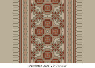 Traditional Geometric Border Design. Traditional Digital Textile Pattern. 