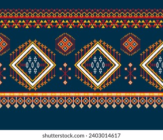 Traditional geometric ethnic fabric pattern design for textiles, rugs, wallpaper, clothing, sarong, scarf, batik, wrap, embroidery, print, curtain, carpet, wallpaper, wrapping, Batik, vector
