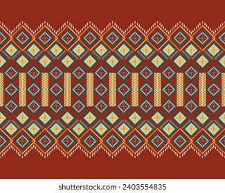 Traditional geometric ethnic fabric pattern design for textiles, rugs, wallpaper, clothing, sarong, scarf, batik, wrap, embroidery, print, curtain, carpet, wallpaper, wrapping, Batik, vector