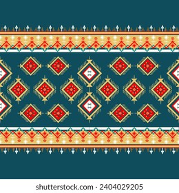 Traditional geometric ethnic fabric pattern design for textiles, rugs, wallpaper, clothing, sarong, scarf, batik, wrap, embroidery, print, curtain, carpet, wallpaper, wrapping, Batik, vector