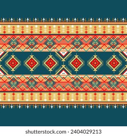 Traditional geometric ethnic fabric pattern design for textiles, rugs, wallpaper, clothing, sarong, scarf, batik, wrap, embroidery, print, curtain, carpet, wallpaper, wrapping, Batik, vector