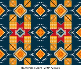 Traditional geometric ethnic fabric pattern design for textiles, rugs, wallpaper, clothing, sarong, scarf, batik, wrap, embroidery, print, curtain, carpet, wallpaper, wrapping, Batik, vector