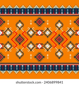 Traditional geometric ethnic fabric pattern design for textiles, rugs, wallpaper, clothing, sarong, scarf, batik, wrap, embroidery, print, curtain, carpet, wallpaper, wrapping, Batik, vector