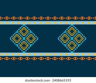 Traditional geometric ethnic fabric pattern design for textiles, rugs, wallpaper, clothing, sarong, scarf, batik, wrap, embroidery, print, curtain, carpet, wallpaper, wrapping, Batik, vector