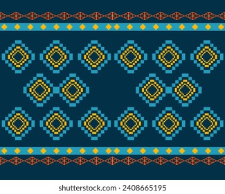 Traditional geometric ethnic fabric pattern design for textiles, rugs, wallpaper, clothing, sarong, scarf, batik, wrap, embroidery, print, curtain, carpet, wallpaper, wrapping, Batik, vector