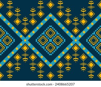 Traditional geometric ethnic fabric pattern design for textiles, rugs, wallpaper, clothing, sarong, scarf, batik, wrap, embroidery, print, curtain, carpet, wallpaper, wrapping, Batik, vector