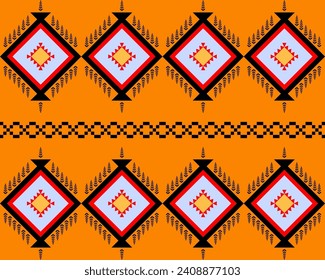 Traditional geometric ethnic fabric pattern border abstract design for fabric print, rugs, clothing, sarong, scarf, wrap, embroidery, print, curtain, carpet, wallpaper, wrapping, Batik, Aztec