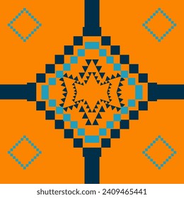 Abstraktes Design traditioneller geometrischer ethnischer Stoffmuster Rahmen abstrakte Design für Stoffdruck, Teppiche, Kleidung, Sarong, Schal, Wrapper, Stickerei, Druck, Vorhang, Teppich, Tapete, Verpackung, Batik, Aztec