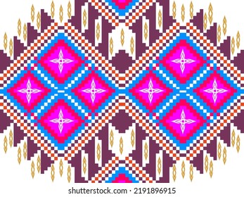 Traditional geometric ethnic ,ikat fabric pattern