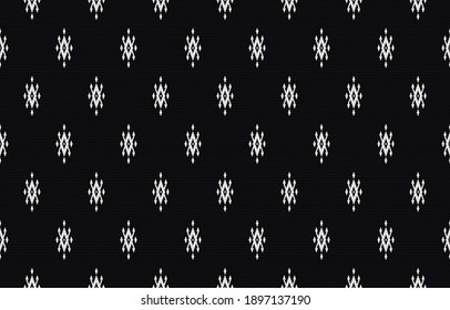 Patrón étnico geométrico tradicional. Diseño de alfombras, papel pintado, ropa, envoltura, batik, tela, ilustración vectorial estilo bordado en temas étnicos.