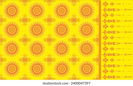 Patrón étnico geométrico tradicional Decoración floral. Diseño para fondo, alfombra, papel pintado, ropa, envoltura, batik, tela, ilustración vectorial.