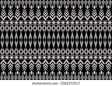  Traditional Geometric ethnic pattern with grey and black color. 
Design for background,carpet,wallpaper,clothing,wrapping,Batik,fabric,sarong.Vector Illustration.