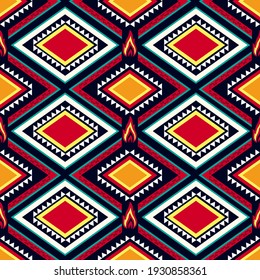 Traditional geometric fabric pattern carpet, wallpaper, fabric shirt background vector illustration	