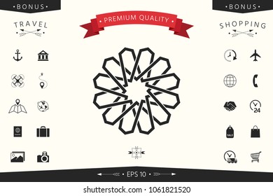 Traditional geometric oriental arabic pattern. Element for your design. Logo