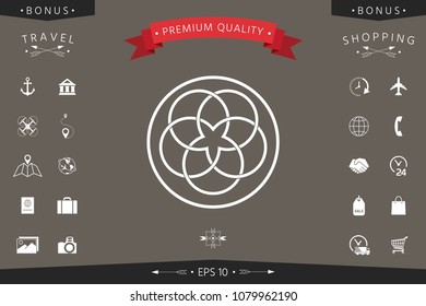 Traditional geometric oriental arabic pattern. Logo. Element for your design