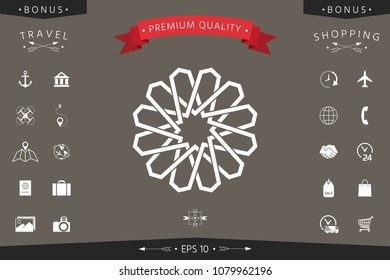 Traditional geometric oriental arabic pattern. Element for your design. Logo