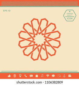 Traditional geometric oriental arabic pattern. Element for your design. Logo