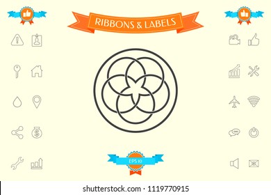 Traditional geometric oriental arabic pattern. Logo. Element for your design