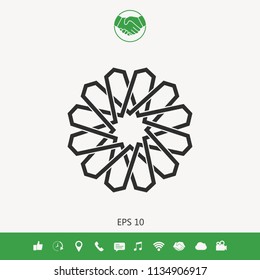 Traditional geometric oriental arabic pattern. Element for your design. Logo