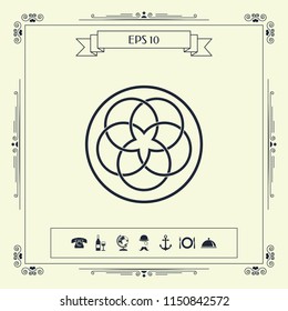 Traditional geometric oriental arabic pattern. Logo. Element for your design