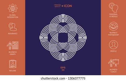 Traditional geometric oriental arabic pattern. Element for your design, logo