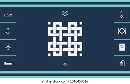 Traditional geometric oriental arabic pattern. Element for your design. Logotype