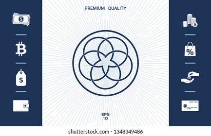 Traditional geometric oriental arabic pattern. Logo. Element for your design